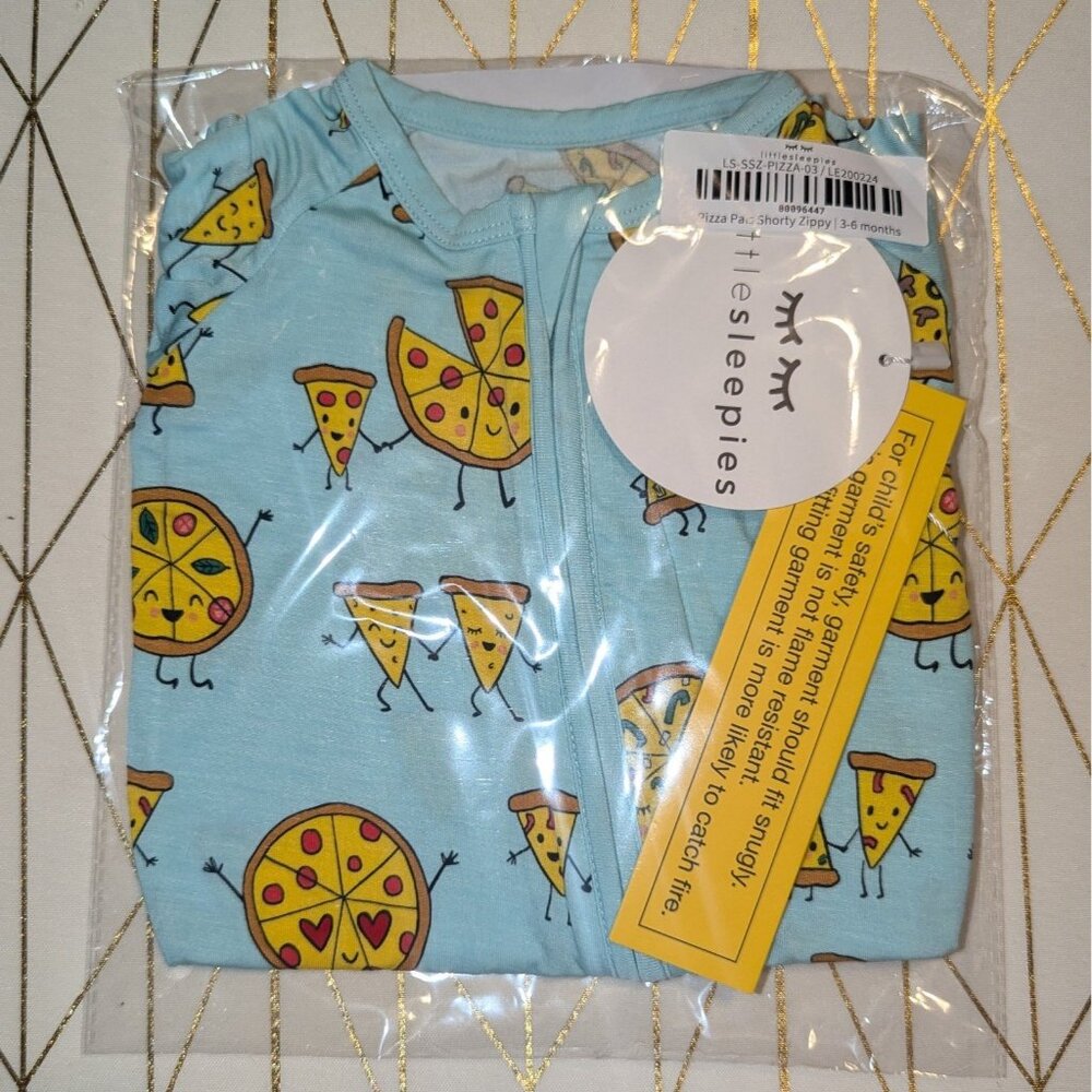 Little Sleepies Pizza Pals 3-6M Shorty NEW NWT NIB